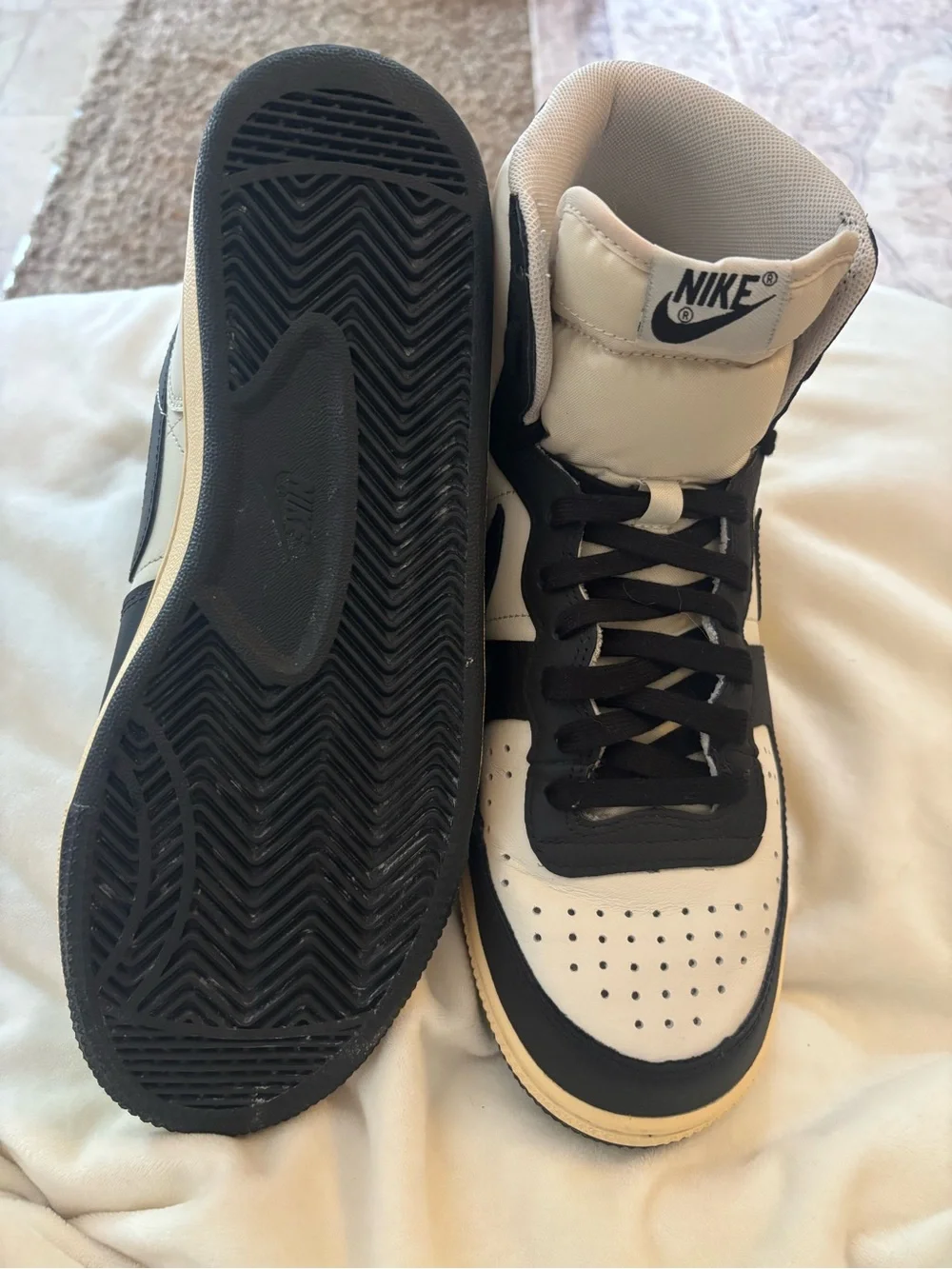 Nike High-Top Sneakers in Phantom, Black & Tan